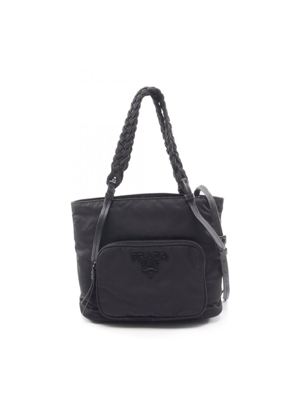Prada Handbag Tessuto Passama 2-Way Black Nylon Tote